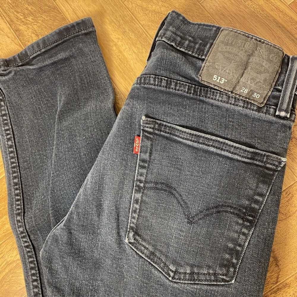 Levi's 513 Mens 28x30 Dark Wash Blue Stretch Denim Jeans